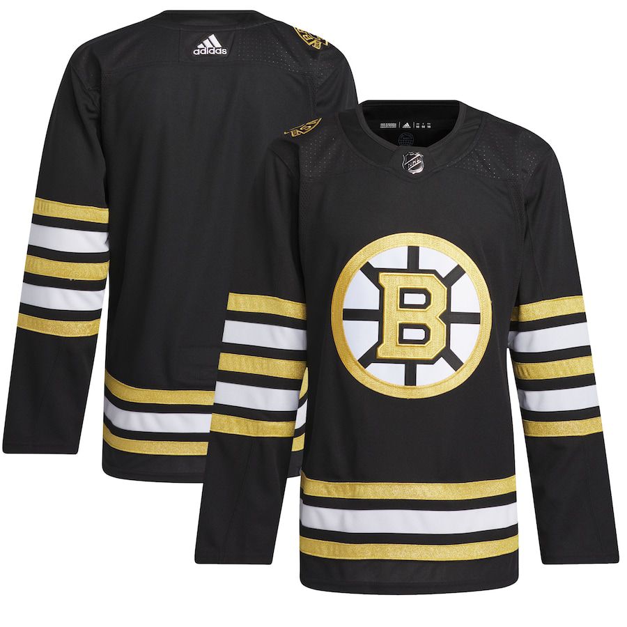 Men Boston Bruins adidas Black 100th Anniversary Primegreen Authentic NHL Jersey->customized nhl jersey->Custom Jersey